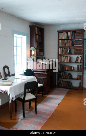 Interior of Lenin`s house in siberian urban-type settlement Shushenskoye where communist leader Vladimir Lenin was in exile Stock Photo